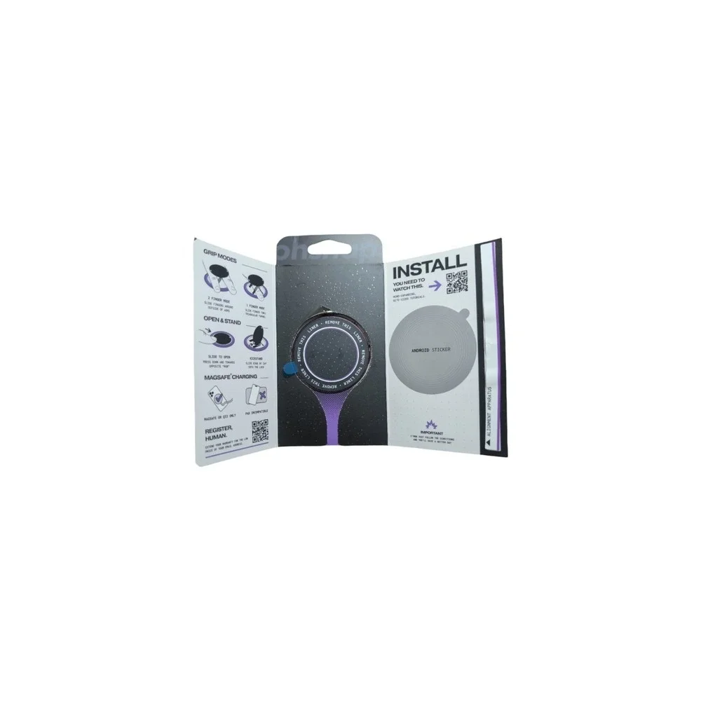 Pp1-U OhSnap Magnetic UltraThin Grip & Stand Magsafe Charge-thru Cranberry Smash